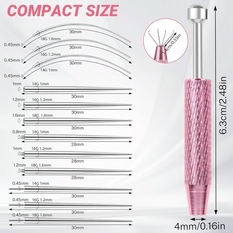 Hualleko 13PCS Piercing Ball Grabber Tool Sets for Changing Jewelry – 14/16/18G Flat Back Earring Insertion Tools, Piercing Tool for Ear/Nose/Eyebrow/Lip Piercings - Image 2